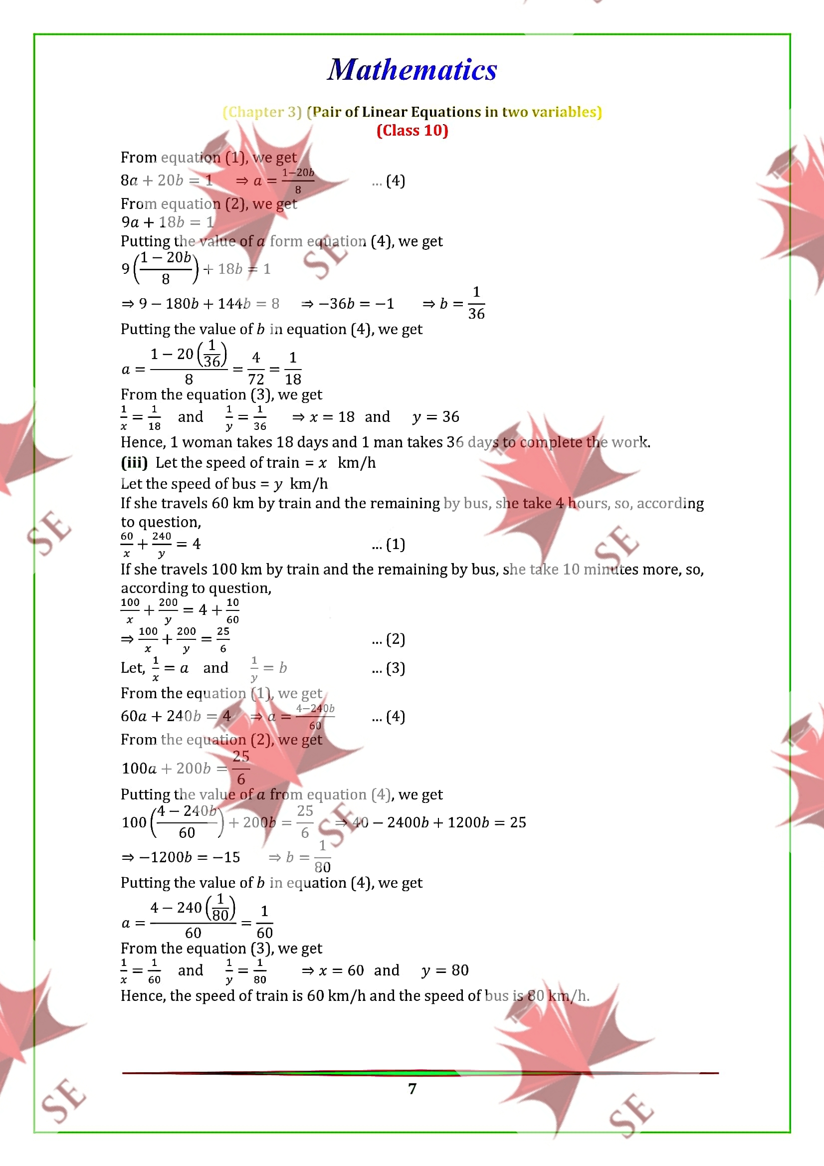 NCERT Solutions For Class 10 Maths Chapter 3 Exercise 3 ...